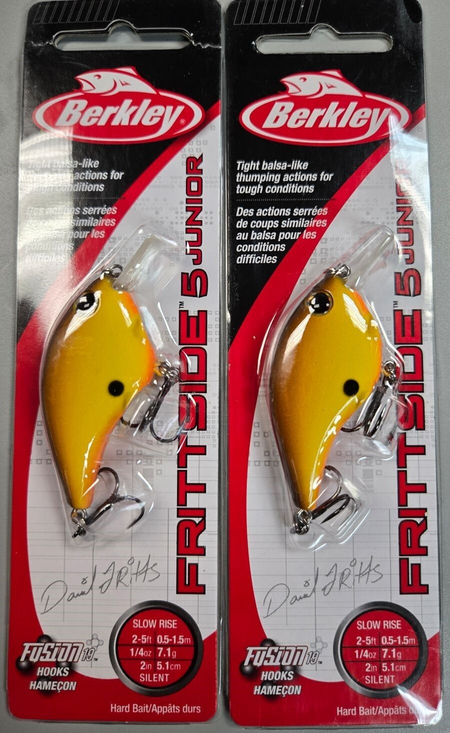 2-Berkley Frittside Crankbait SZ 5, JR 2", 1/4 oz Spicy Mustard  Value BUY BR30