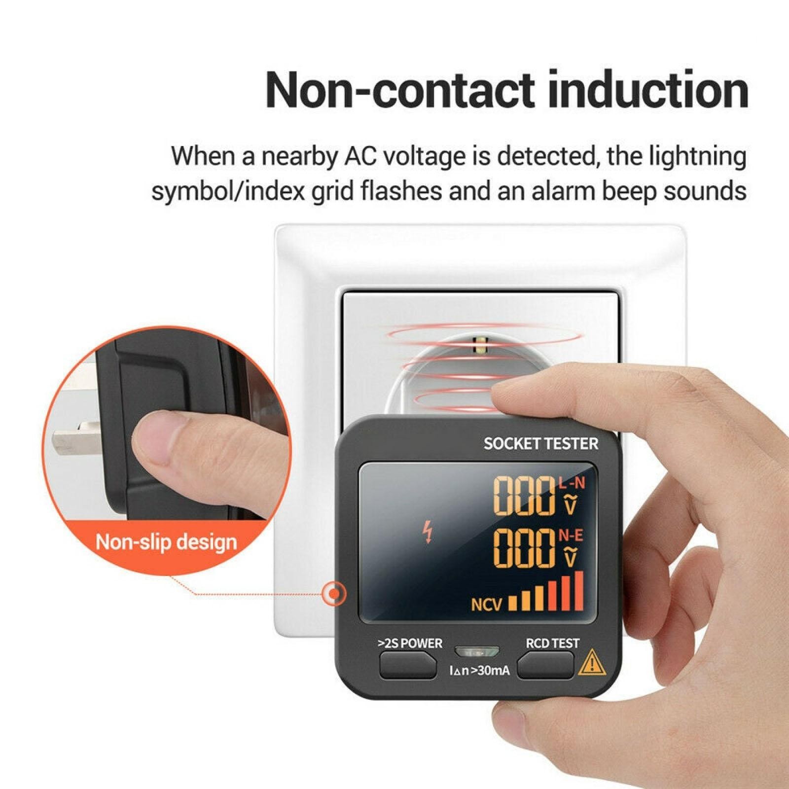 Black US Plug AC11 Socket Tester Digital Display Voltage Checker Detector Tool