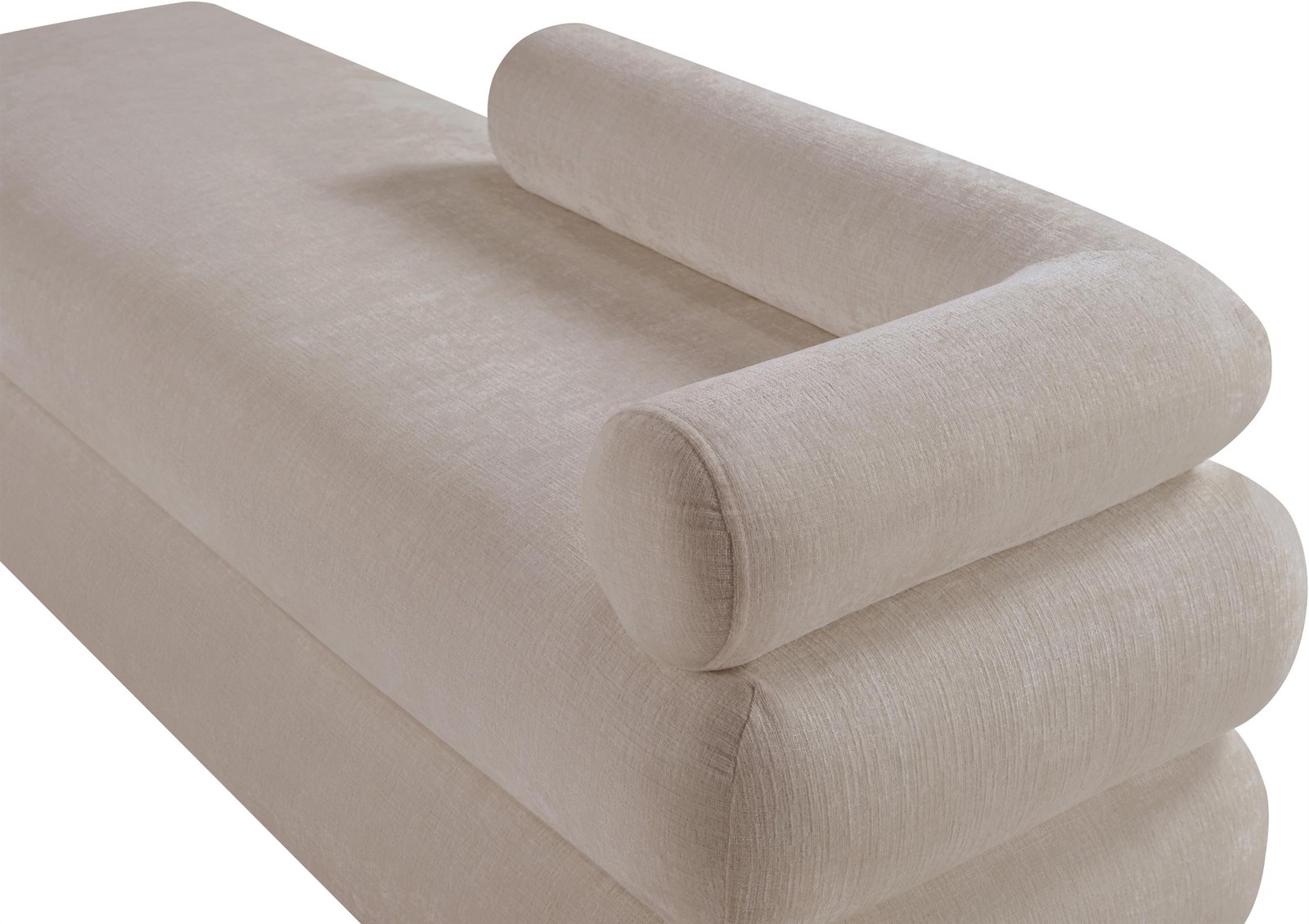 Meridian Furniture Kennedy Beige Chenille Fabric Bench