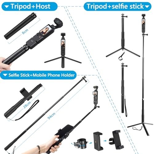 OSMO Pocket 3 Accessories Kit - 2-in-1 Stand, Hard Shell Case, Tripod & More