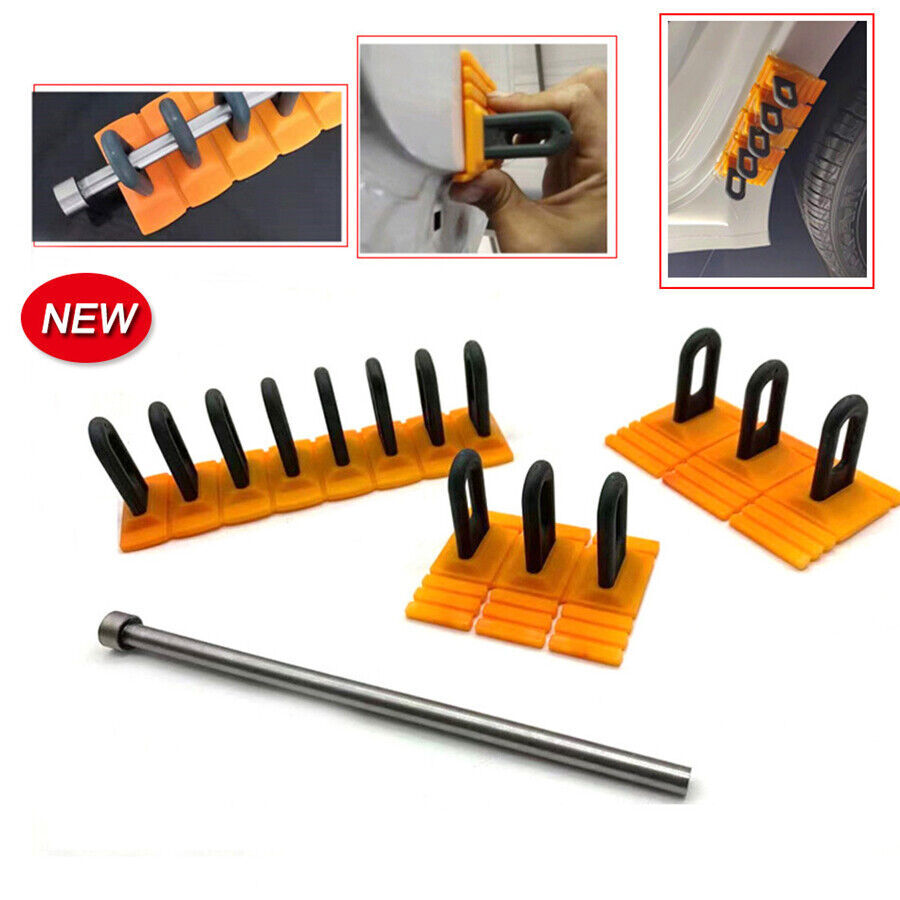 Car Paintless Dent Repair Tool Set Glue Tabs Pulling Tabs Orange Auto Body Kits