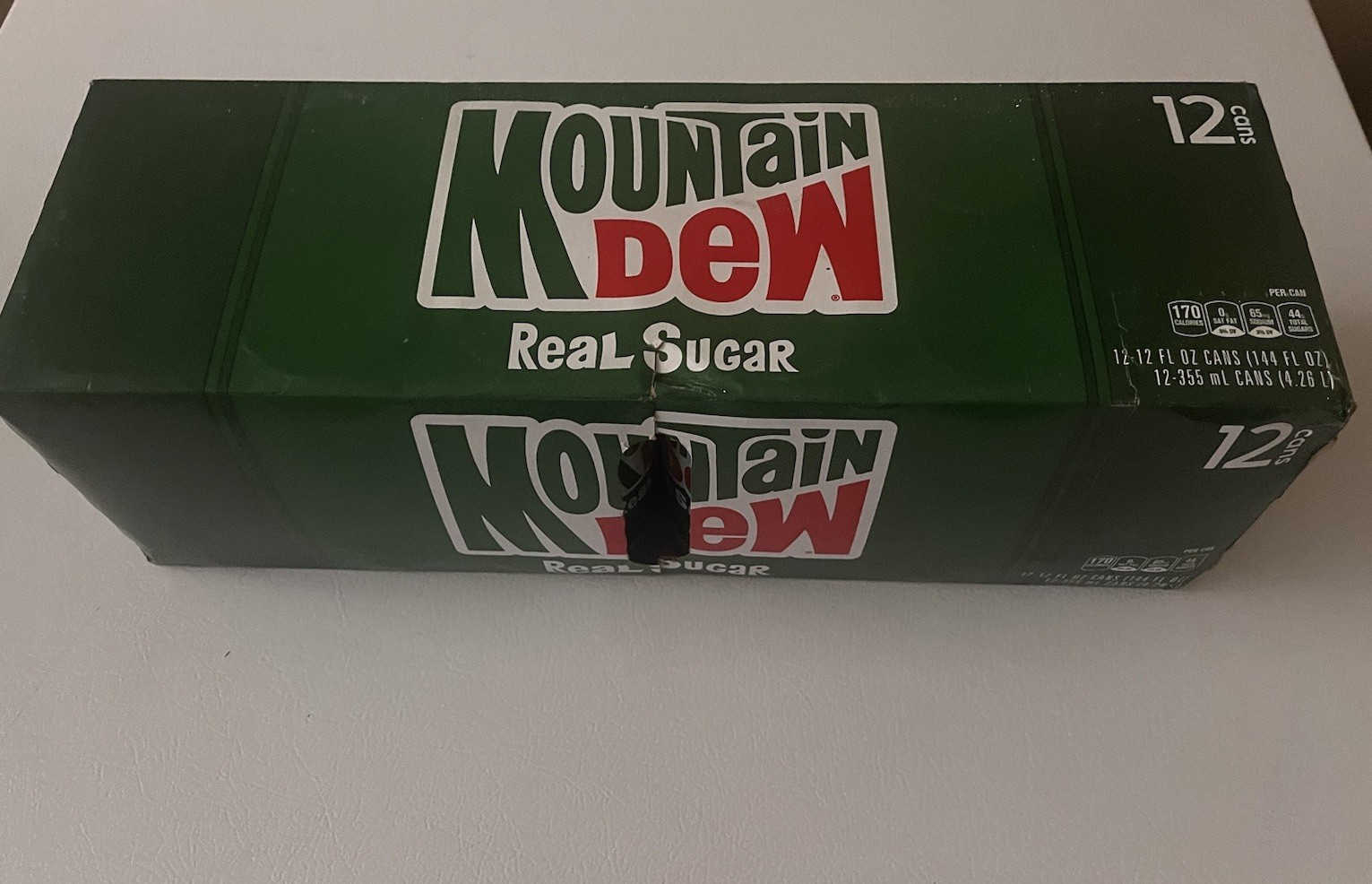 12 Pack Mountain Dew Real Sugar 12 Cans New Sealed Unopened Throwback