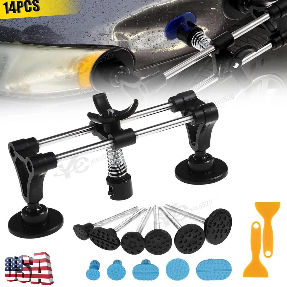 Car Body Dent Puller Bridge Lifter 14PCS Paintless Hail Dent Remover Repair Kit