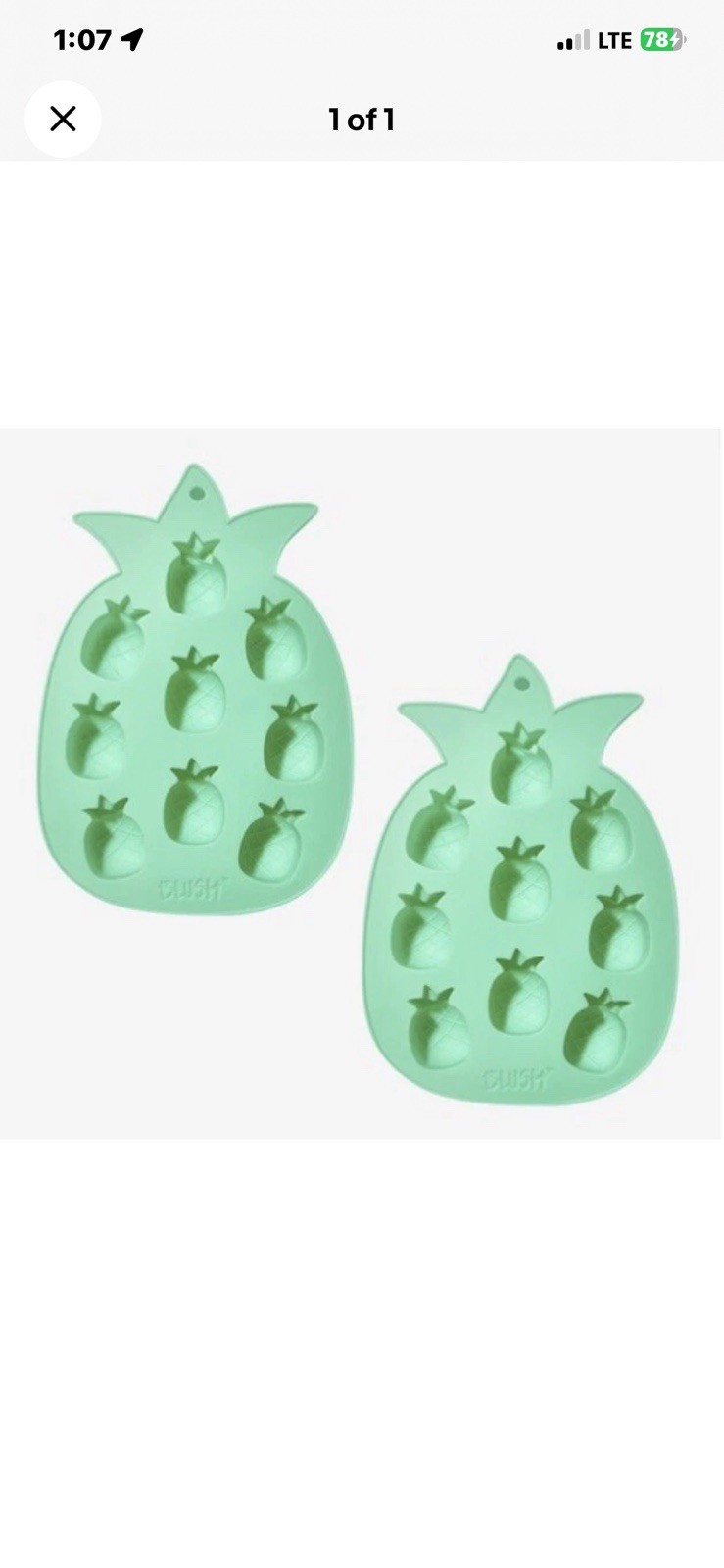 4 pc. BLUSH Silicone Pineapple Shaped Ice Mold Trays Brand NEW in Package