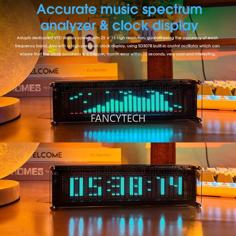 MIC Pick up Audio Spectrum VFD Sound Level Meter VU Meter Screen Display NICE