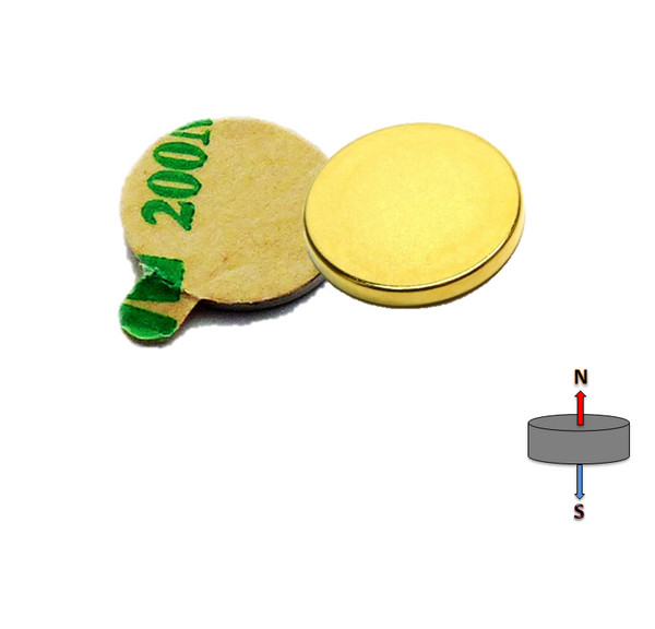 20x Super 22mm x 1mm N42 GOLD Neodymium Disc Magnet Self Adhesive Health Medical