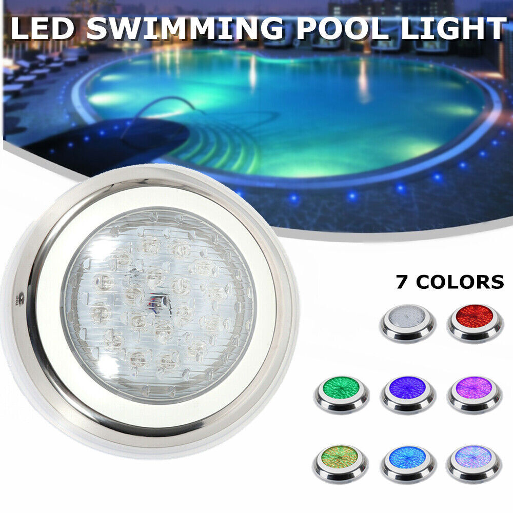 54W RGB LED Swimming Pool Light Underwater SPA Waterproof Lamp W Remote Control