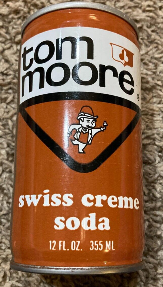 VINTAGE TOM MOORE SWISS CREME SODA STEEL PULL TAB CAN