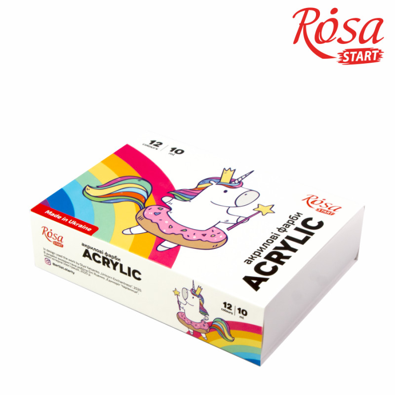 Rosa Start Unicorn Acrylic Paint Set 12 colors (0.34 oz each)
