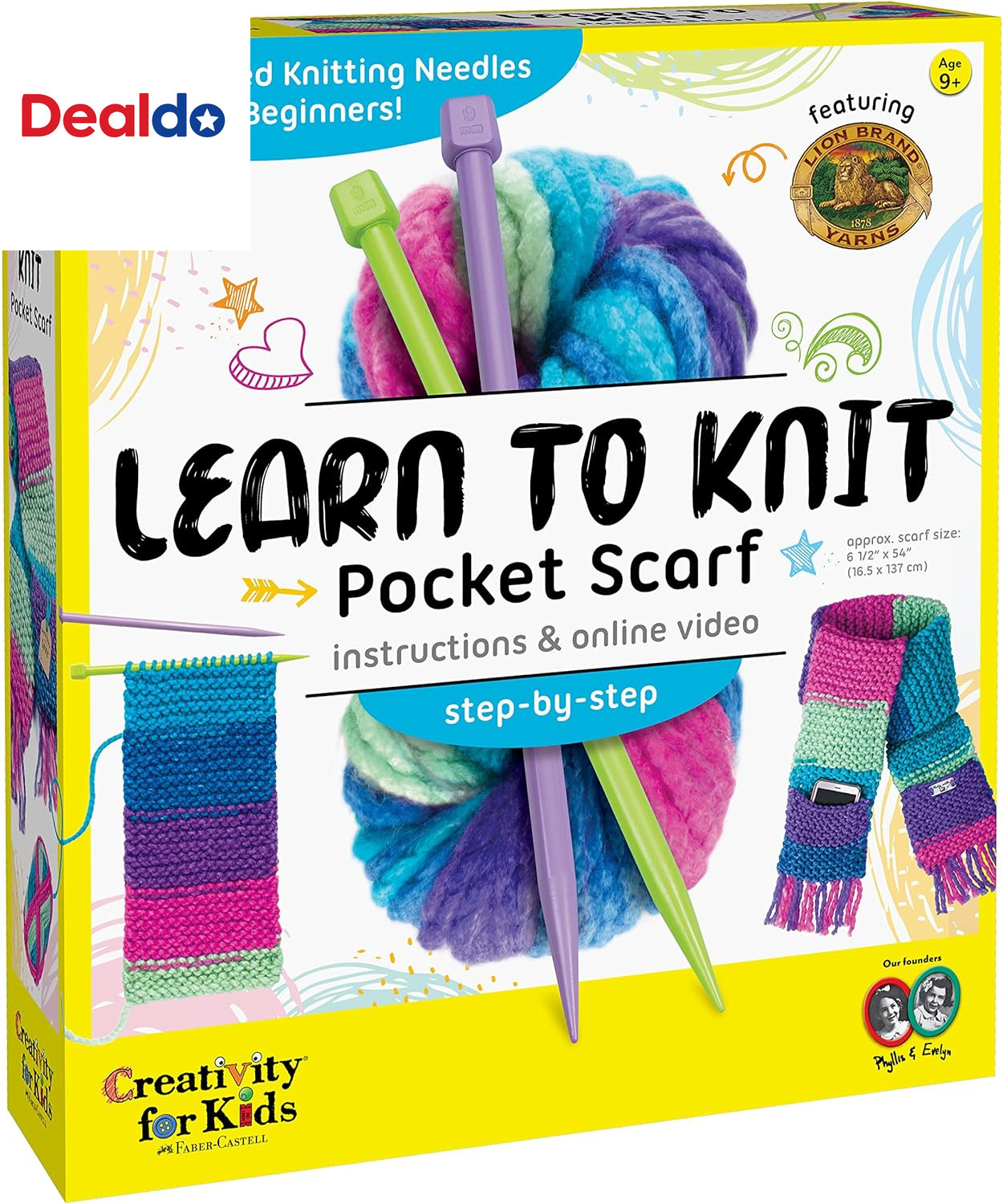Learn to Knit Pocket Scarf Kit | Learn to Knit a Cozy, Functional Scarf with a H