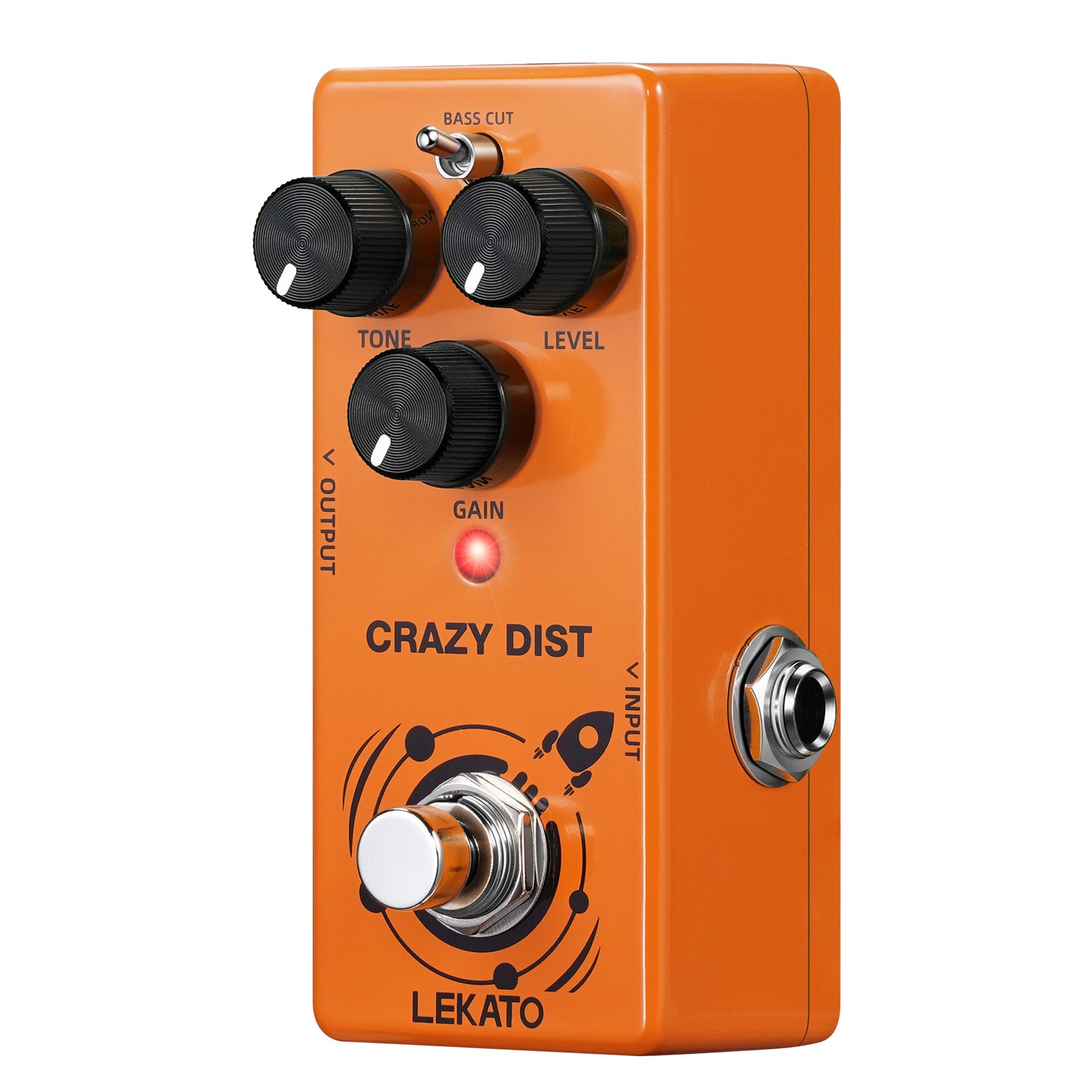 LEKATO DS-02 Mini Distortion Guitar Effect Pedal Bass Cut Dist Mode True Bypass