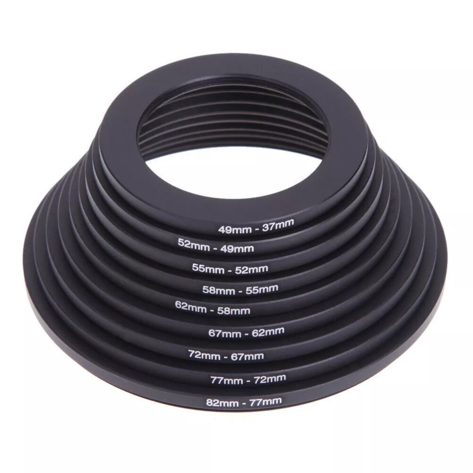 DSLR Camera Lens Filter Adapter Ring Precision CNC Machining 18pcs 37-82mm