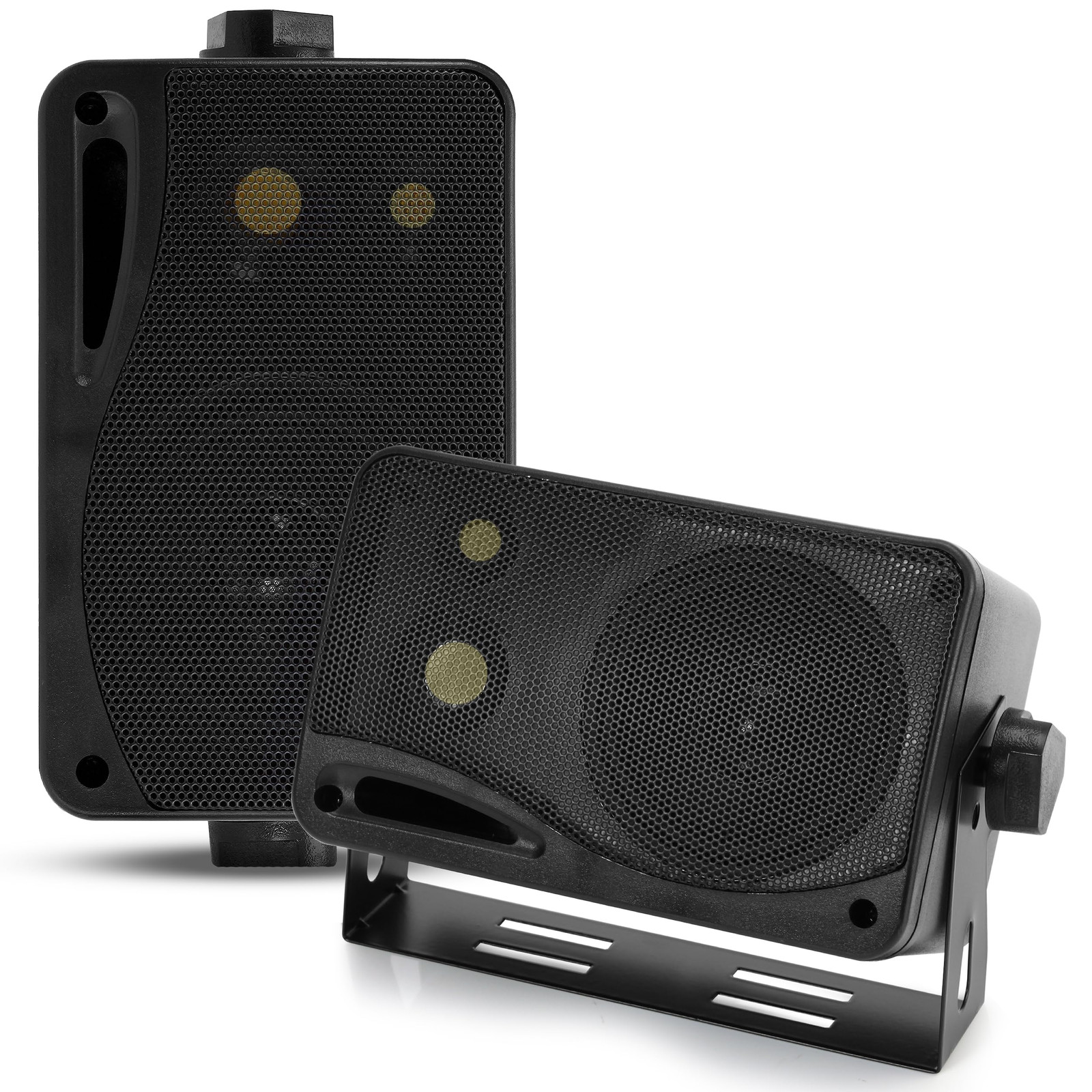 3-Way Indoor Outdoor Speaker System - 3.5 Inch 200W Pair of Mini Box Ceiling ...