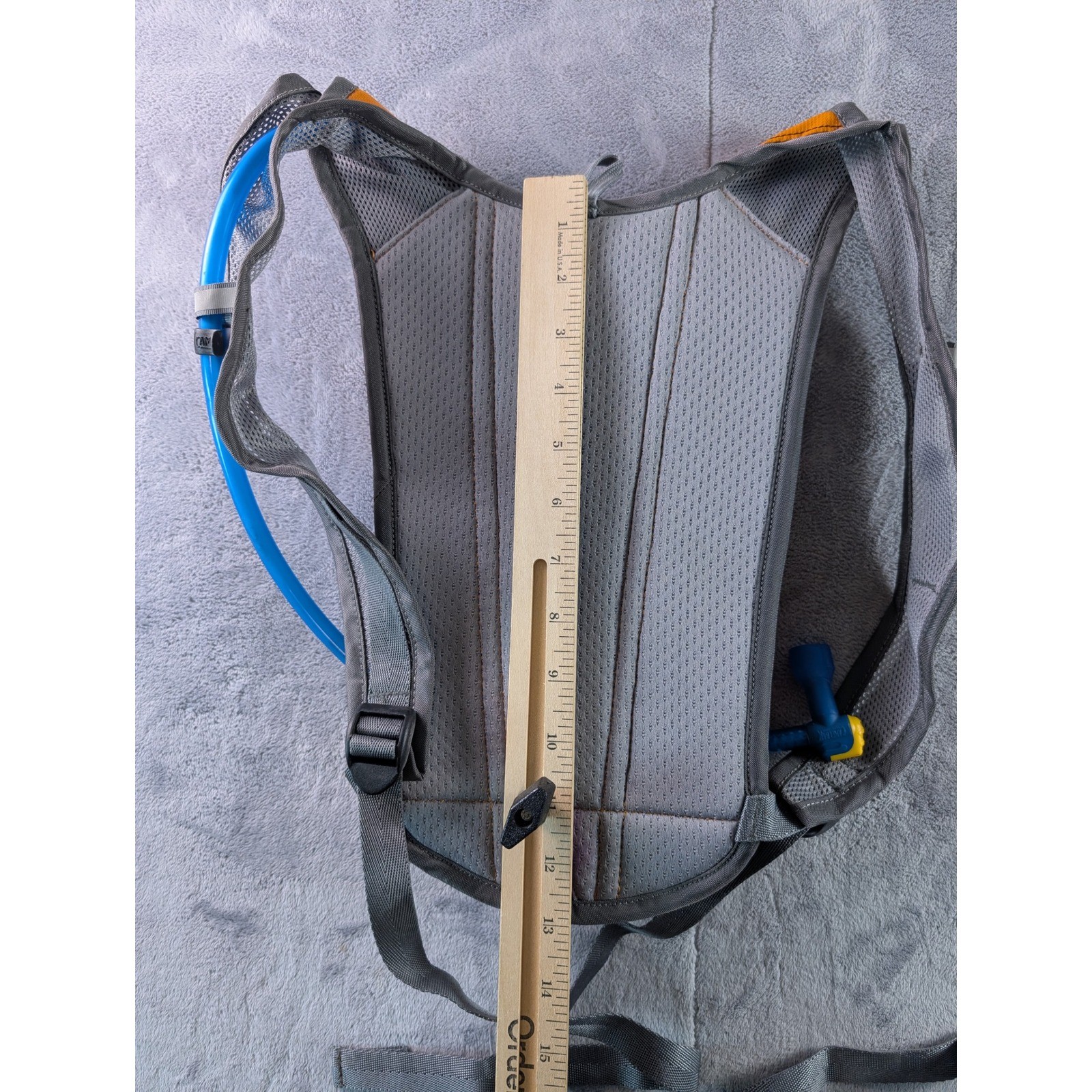 CamelBak HydroBak Hydration Pack Gray Orange Hiking Biking Backpack Stain