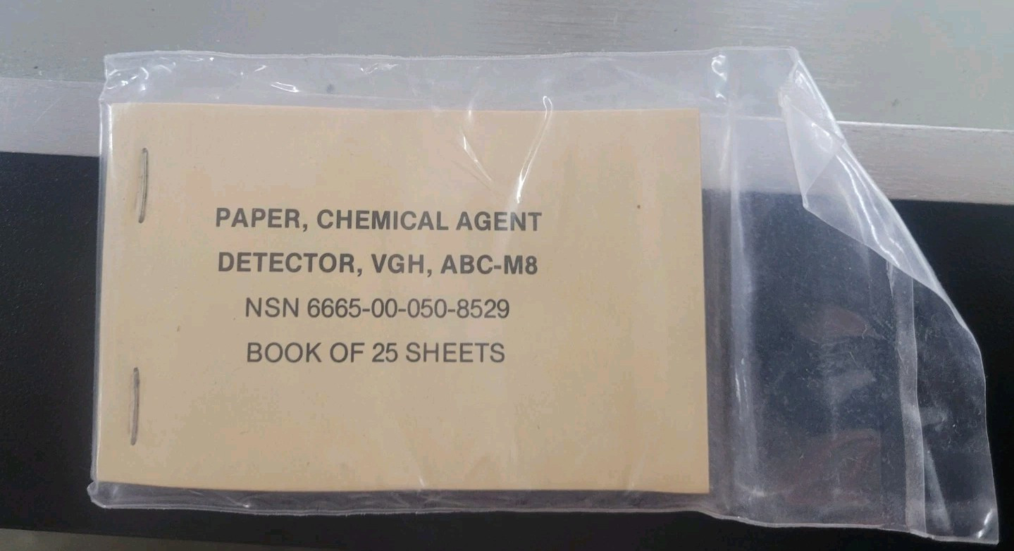 ABC-M8 Chemical Agent Detector (CAD) VGH Paper Booklet 25 Sheets 1982 Never Used
