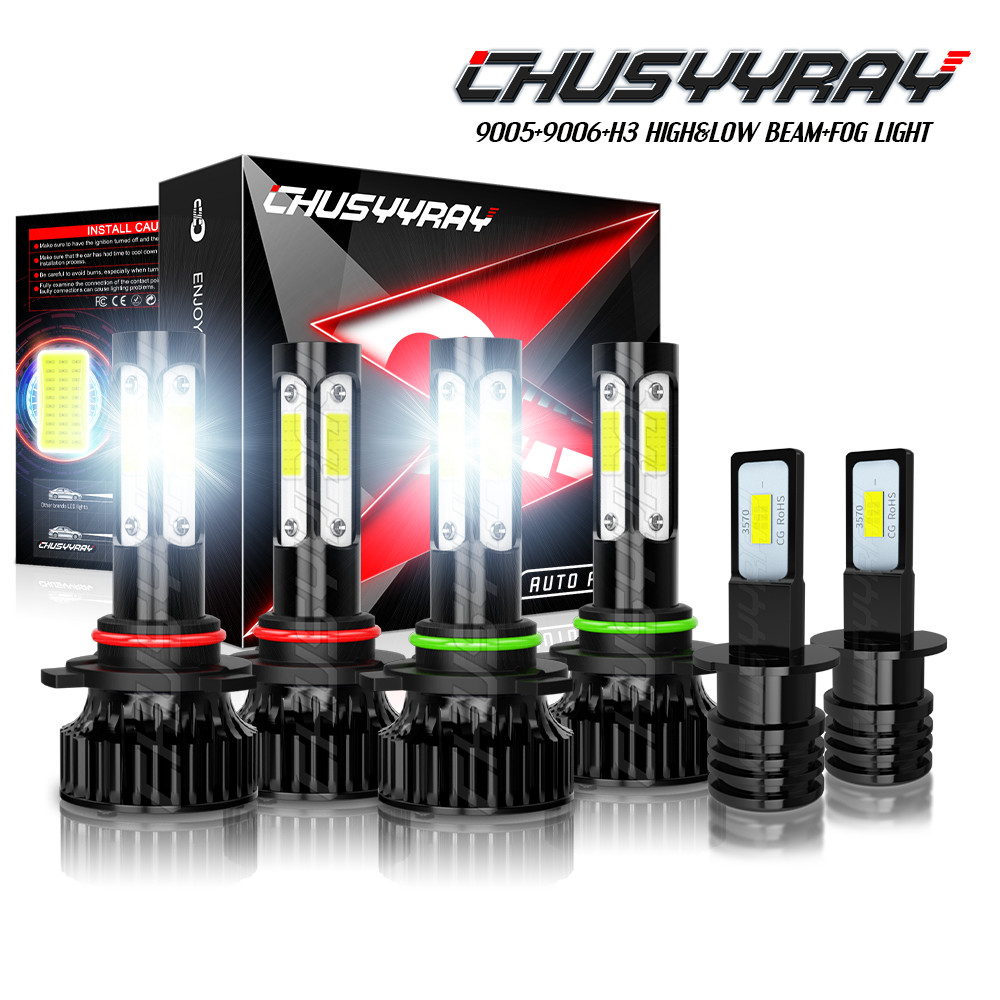 For Toyota Corolla 2001-2004 6000K LED Headlight Fog Light Bulbs Combo KIT White