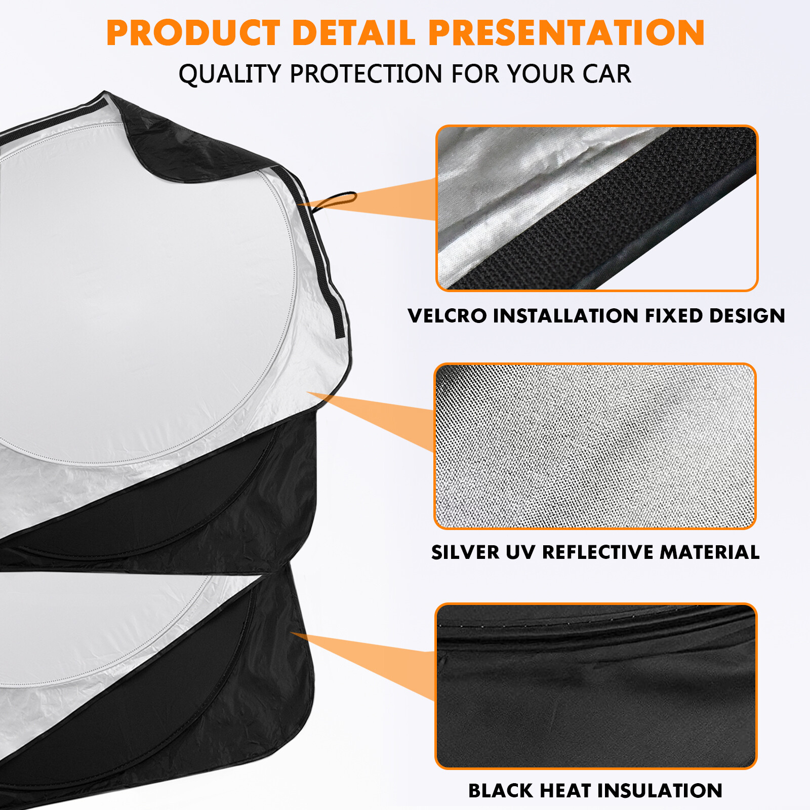 For Ford Econoline E150 E250 Windshield & Side Window Sun Shade UV Block Cover