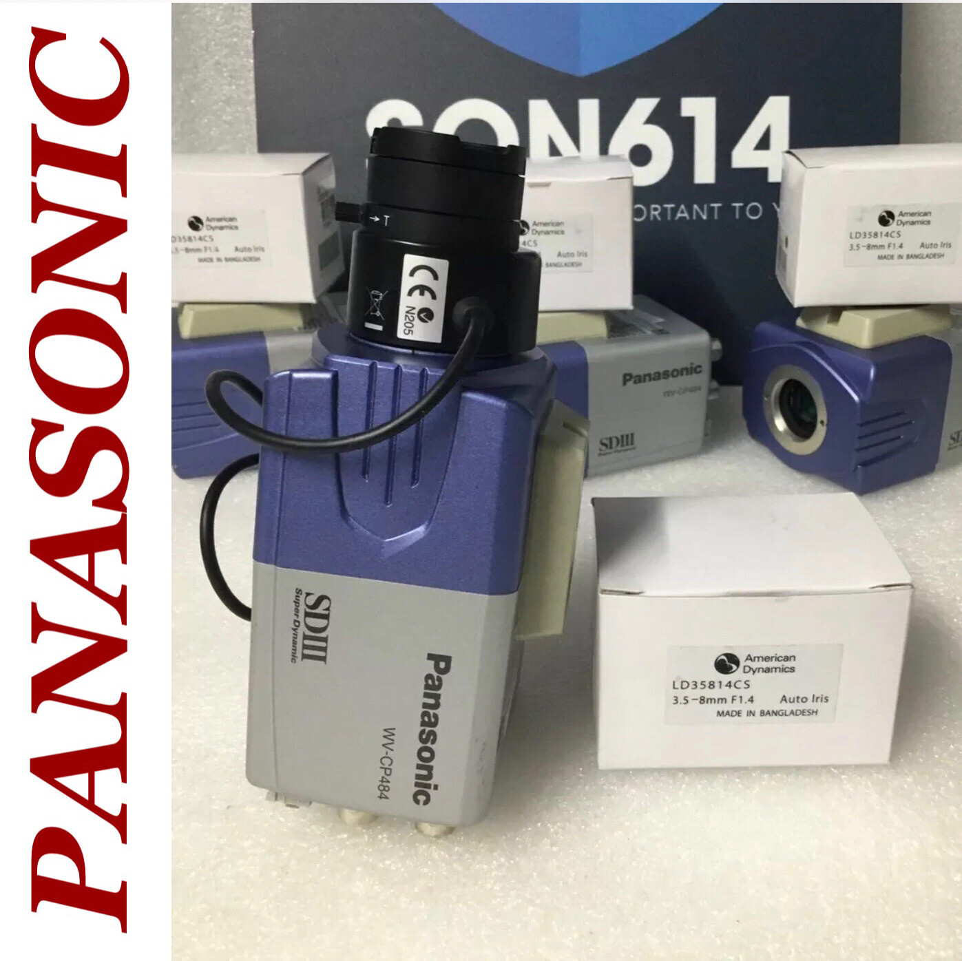 Panasonic WV-CP484 Security Color Camera W/ New Lens 3.5-8mm 540TVL ABF TESTED!