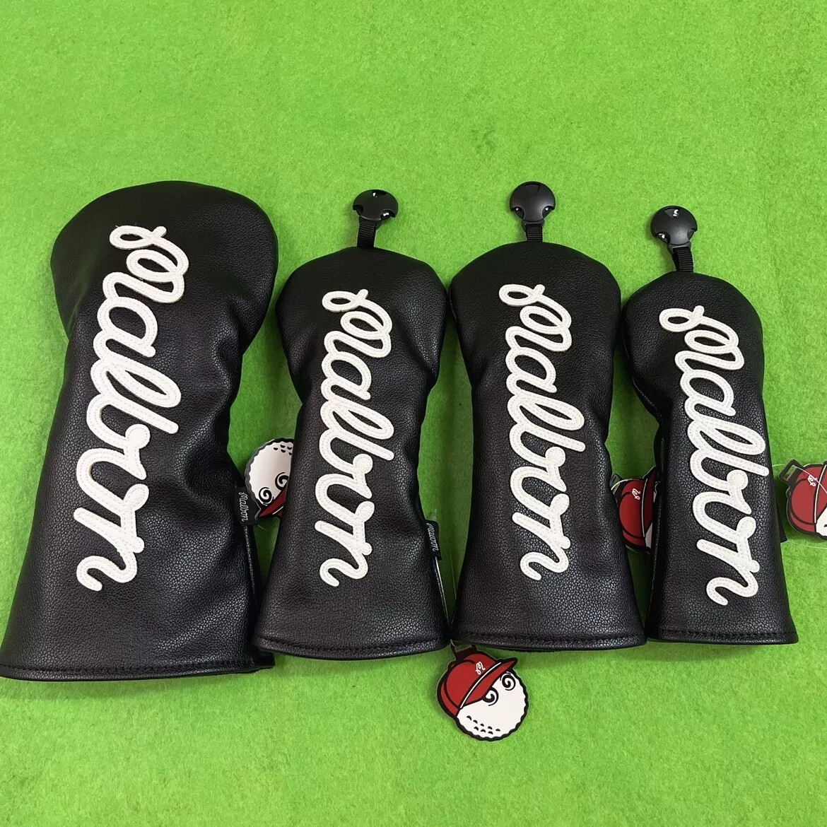 Golf Club Head Cover,serving Rod, Wooden Mixed Cover, Pure Black ,white Letters