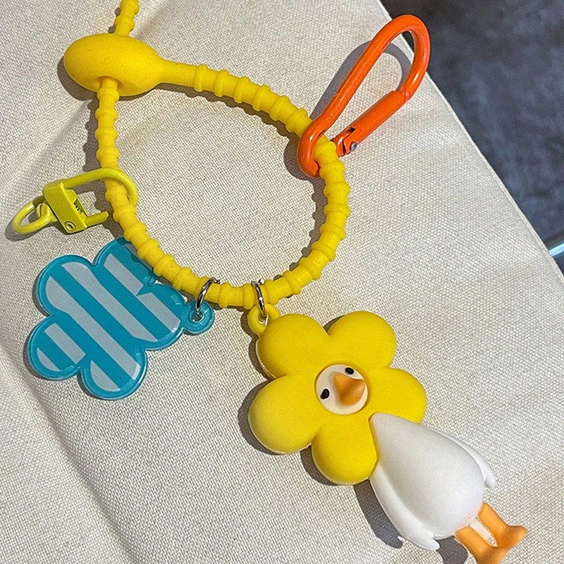Cute Cartoon Yellow Duck Keychain Fashionable Student Pendant Exquisite