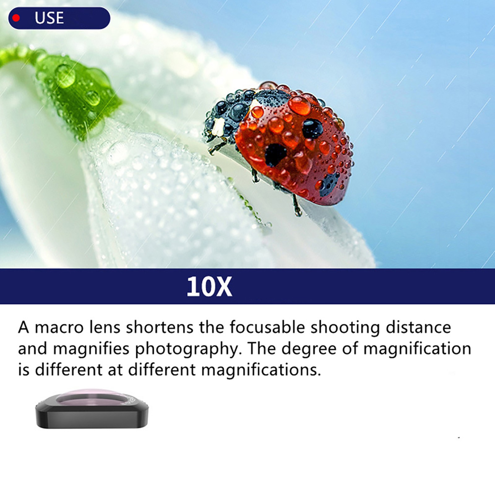 1Pc 10X Macro Lens Filter For DJI Osmo Pocket 3 Camera Replacement Part;
