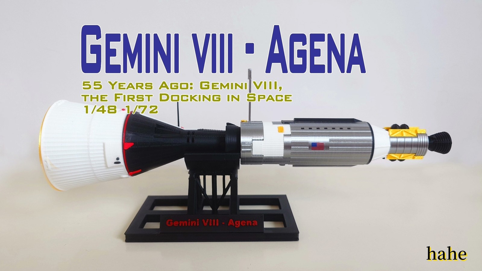 1/72/48 Gemini Spacecraft - Agena Finished Static Model 3D Printed New