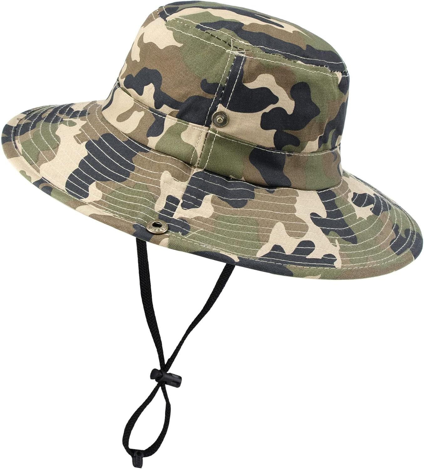 Kids-Boys-Summer-Outdoor-Camo-Fishing-Sun-Hat - UV-Protection-Bucket-Boonie-Hat