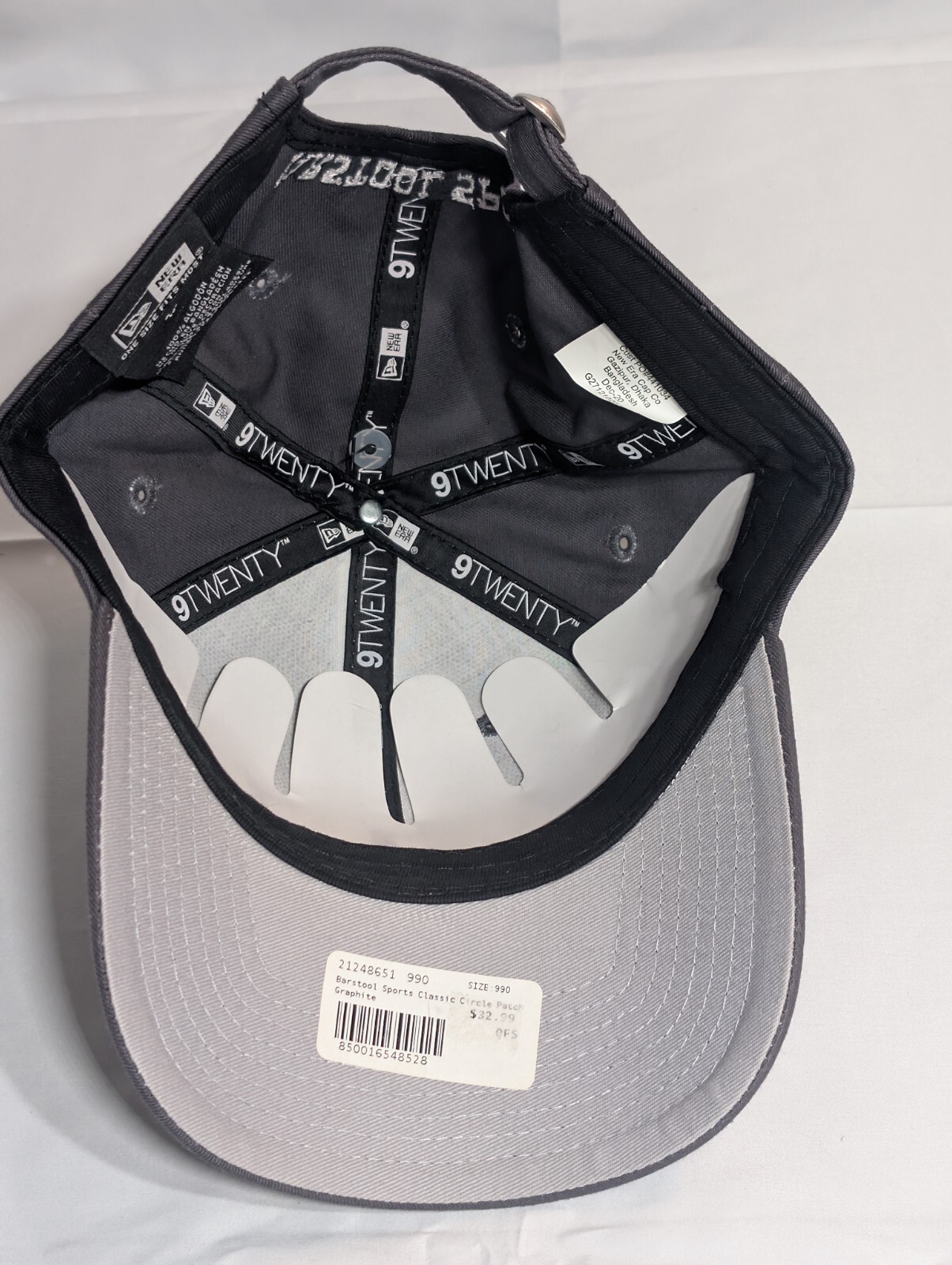 New Era Barstool Sports Logo 9TWENTY Adjustable Strapback Gray Script Hat Cap