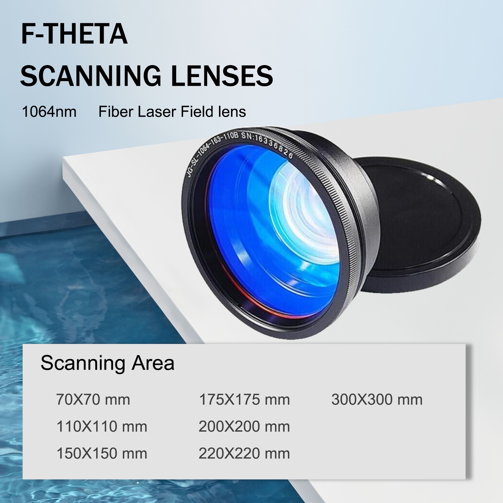 1064nm 70-300mm F-theta Scan Lens Field Lens For 30-100W Fiber Laser Machine