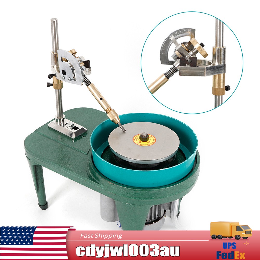Gem Faceting Machine Gemstone Flat Grinder Jewelry Lapidary Cutter Polisher 180W