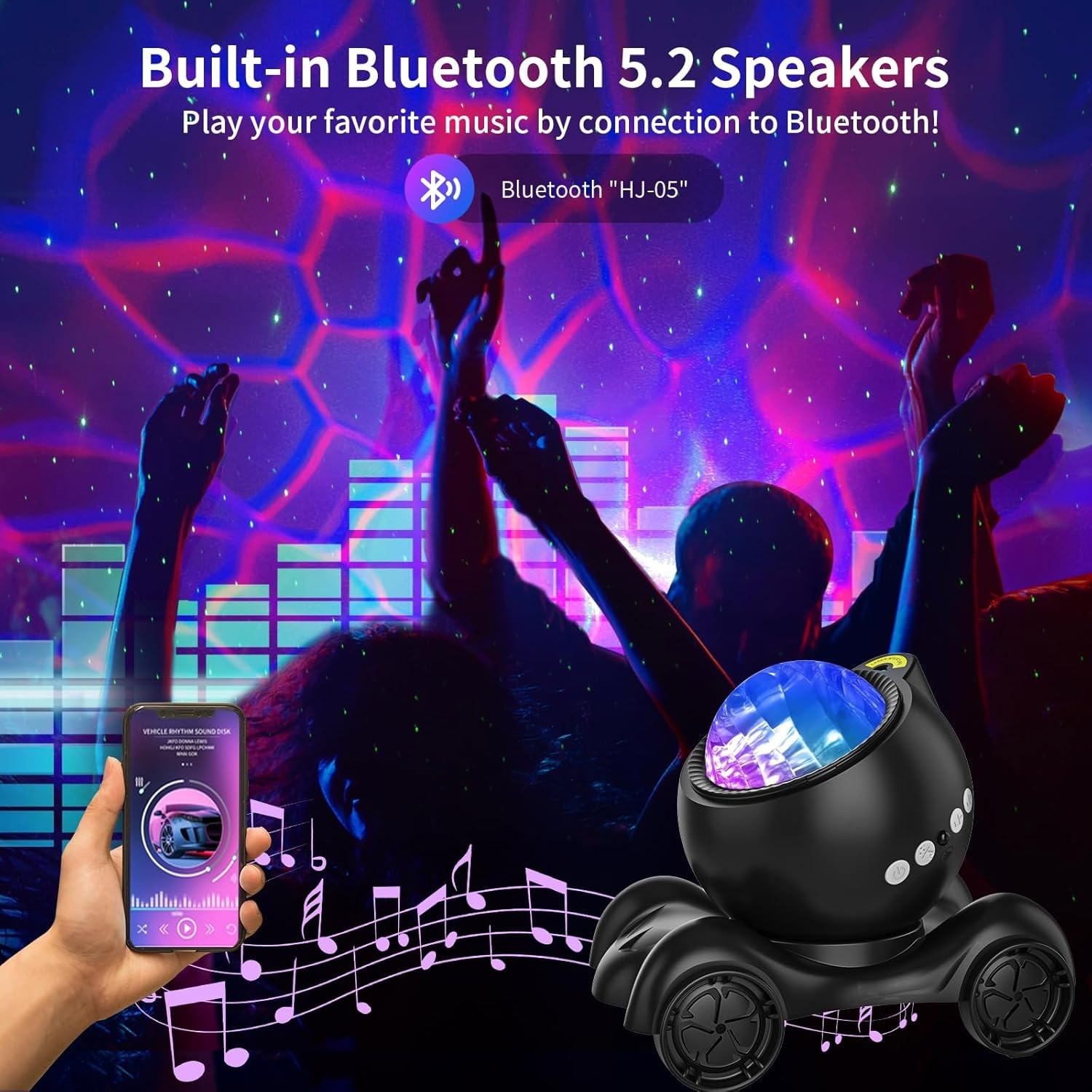 Star Projector, Galaxy Projector Built-in Bluetooth Speaker and 8 White Noise...