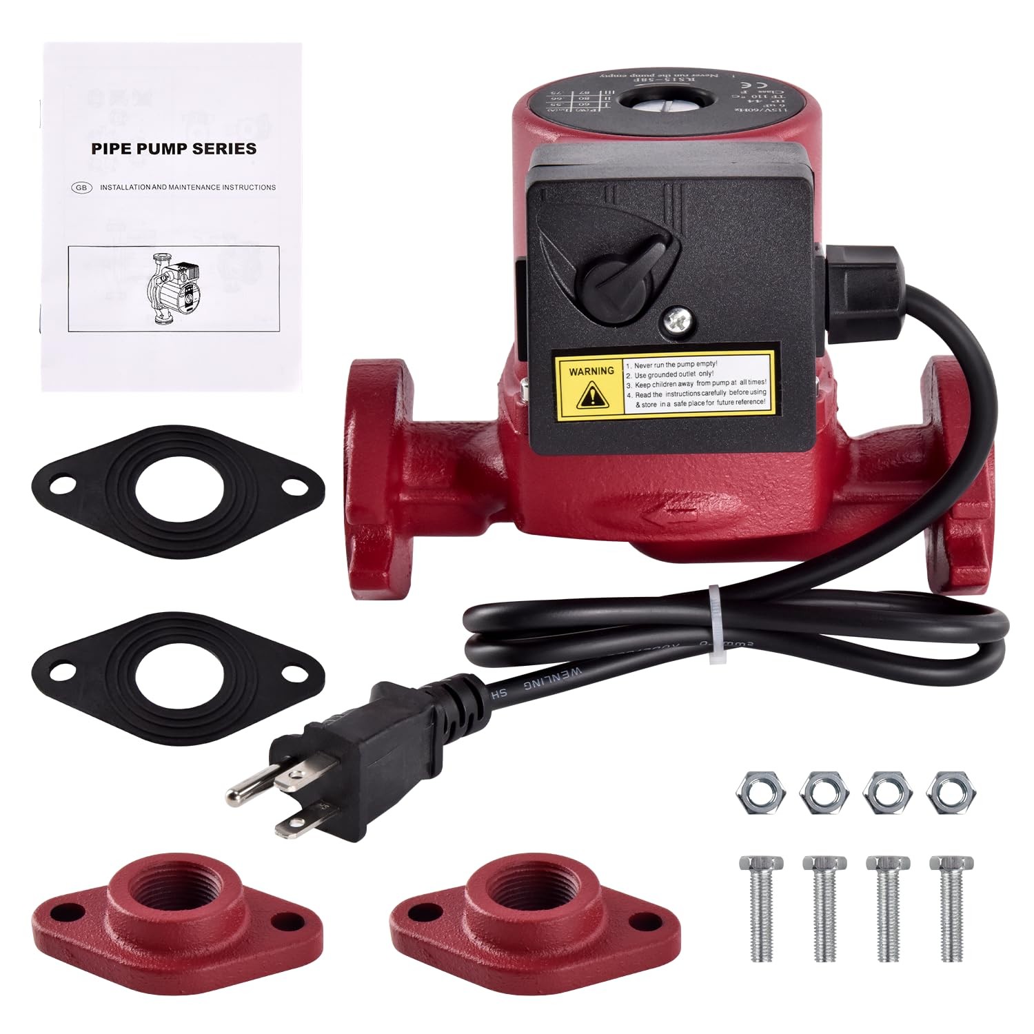 3 Speed 17GPM Water Circulator Pump, 115V, 1/25HP