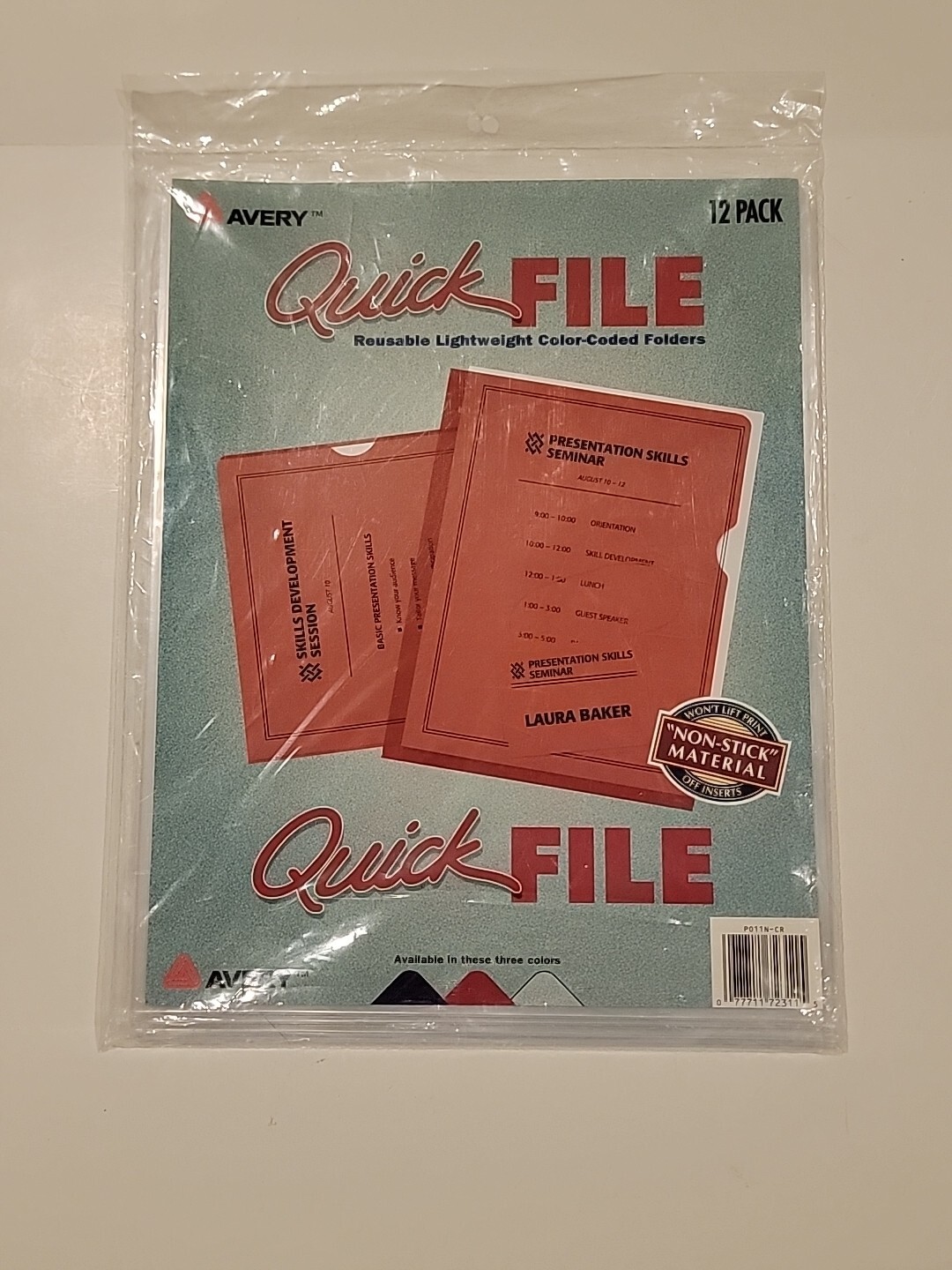 Avery 12 Pack Clear Plastic Envelopes Reusable Luggtweight Folders Non Stick