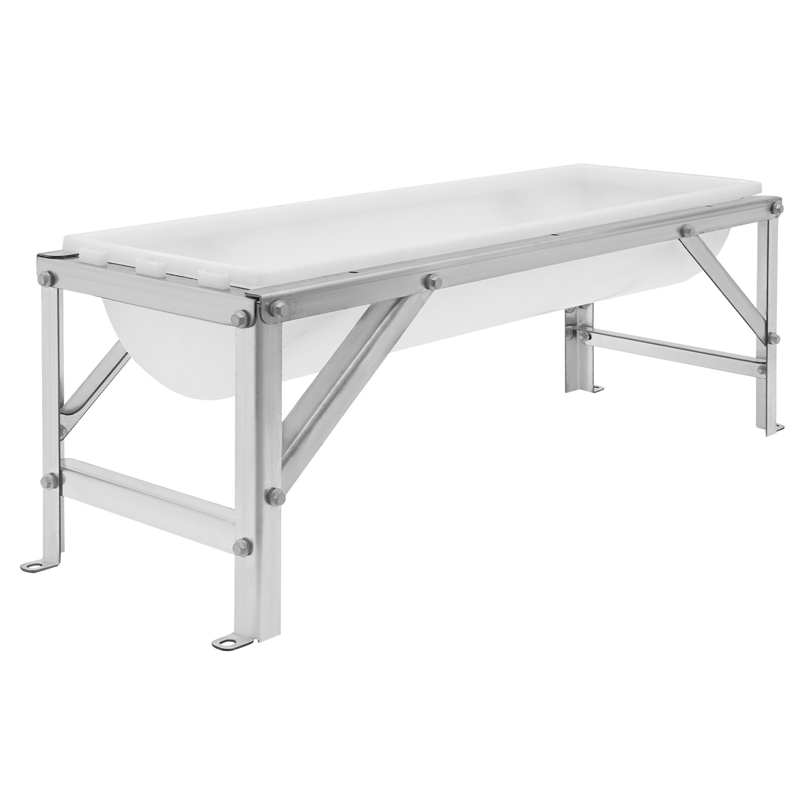 35L Livestock Rectangular Feed Trough Feed Trough Feeder w/Stand Floor Standing