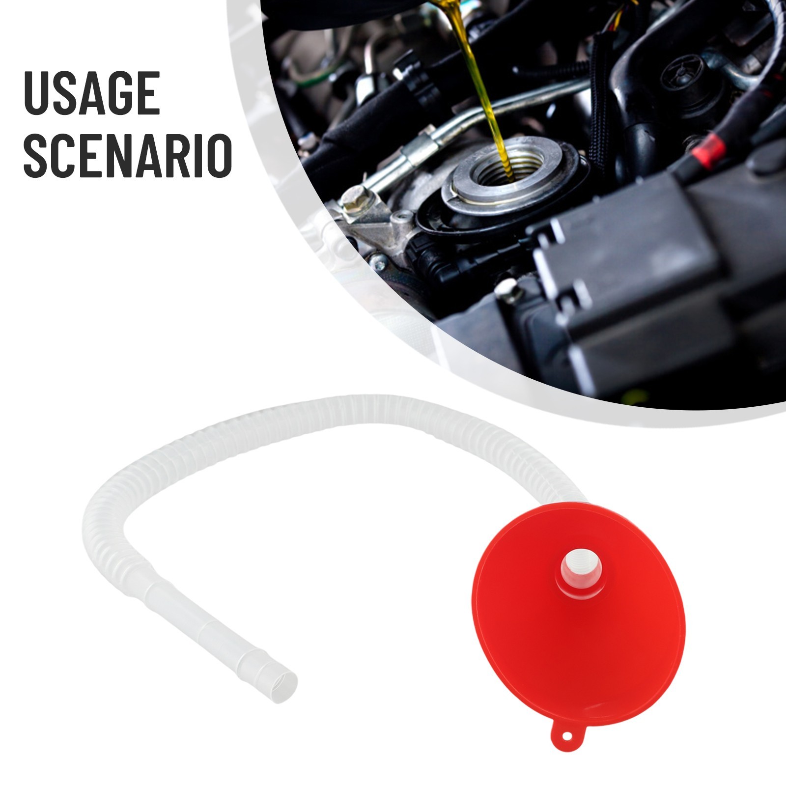 Suitable for Car Motorcycle and Tool Maintenance Detachable Hose Funnel