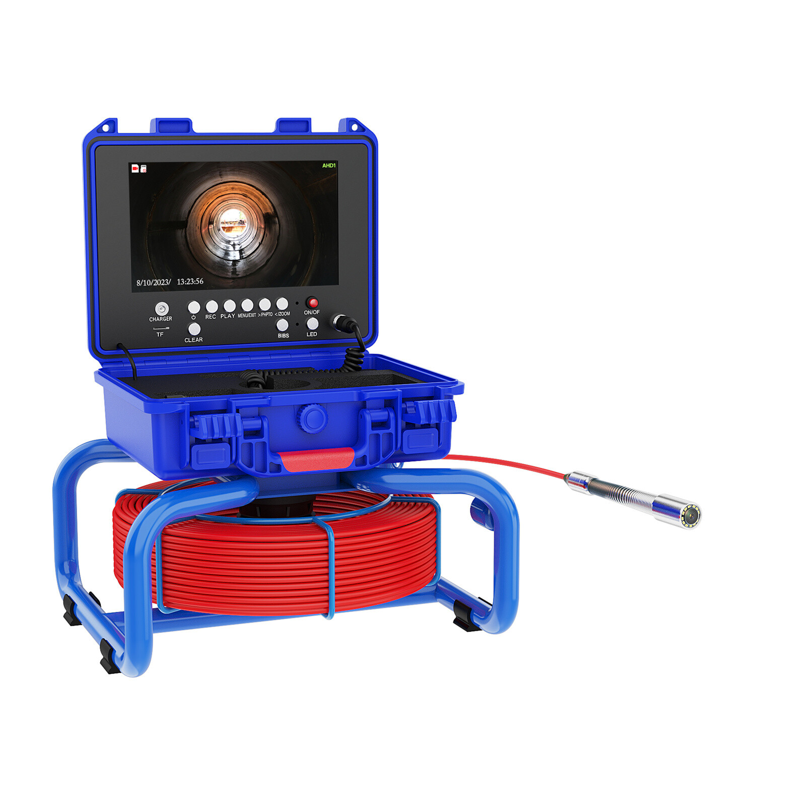 40M Sewer Camera 512hz Pipe Inspection Camera Self-leveling 9" Meter Counter DVR
