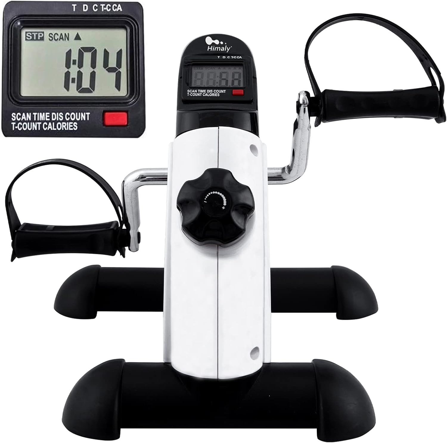 Portable Mini Pedal Exerciser Fitness Exercise Bike Cycle LCD Arm Leg W/ Handle