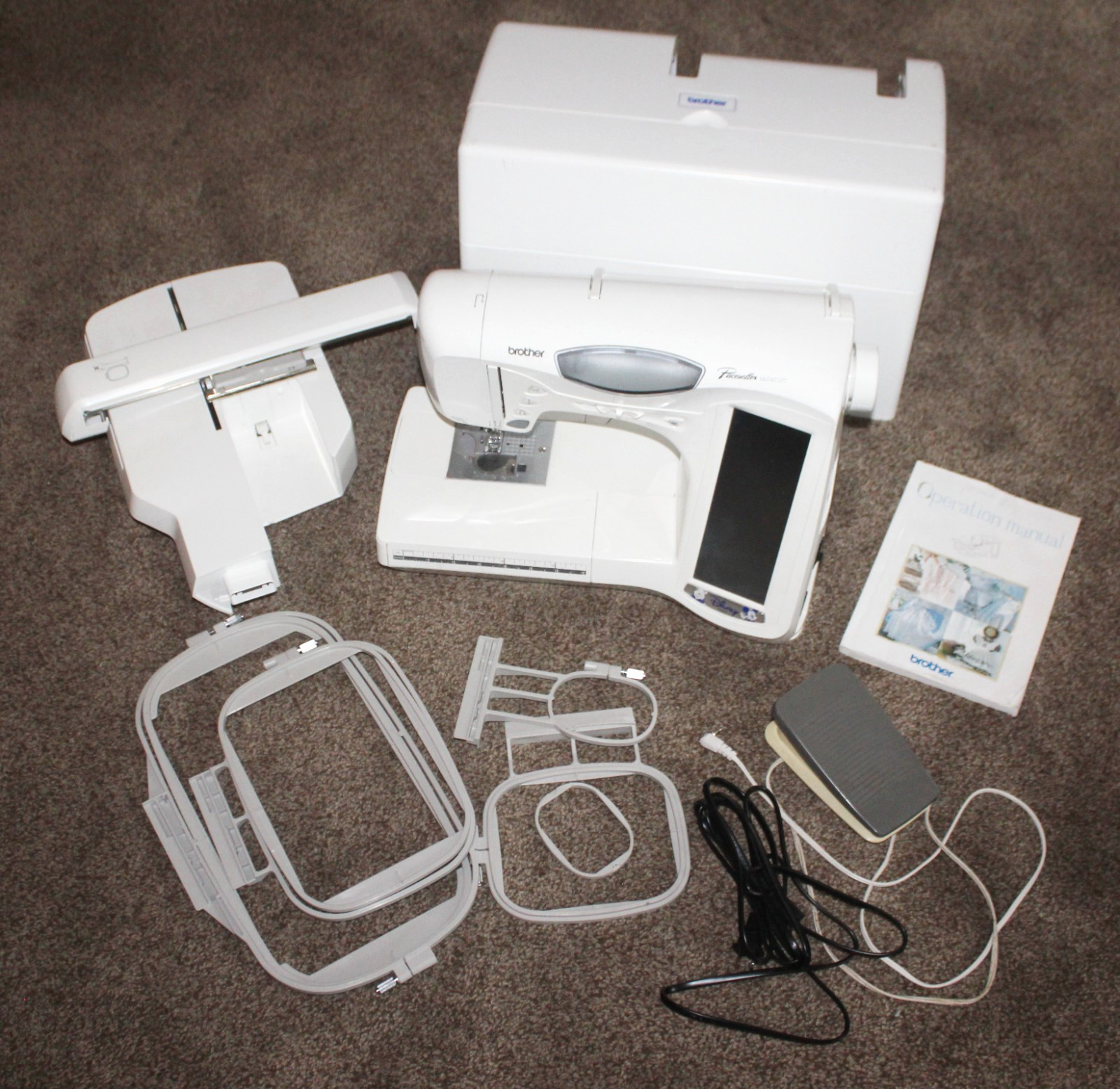 BROTHER PACESETTER ULT2003D DISNEY EMBROIDERY & SEWING MACHINE CASE HOOPS PEDAL
