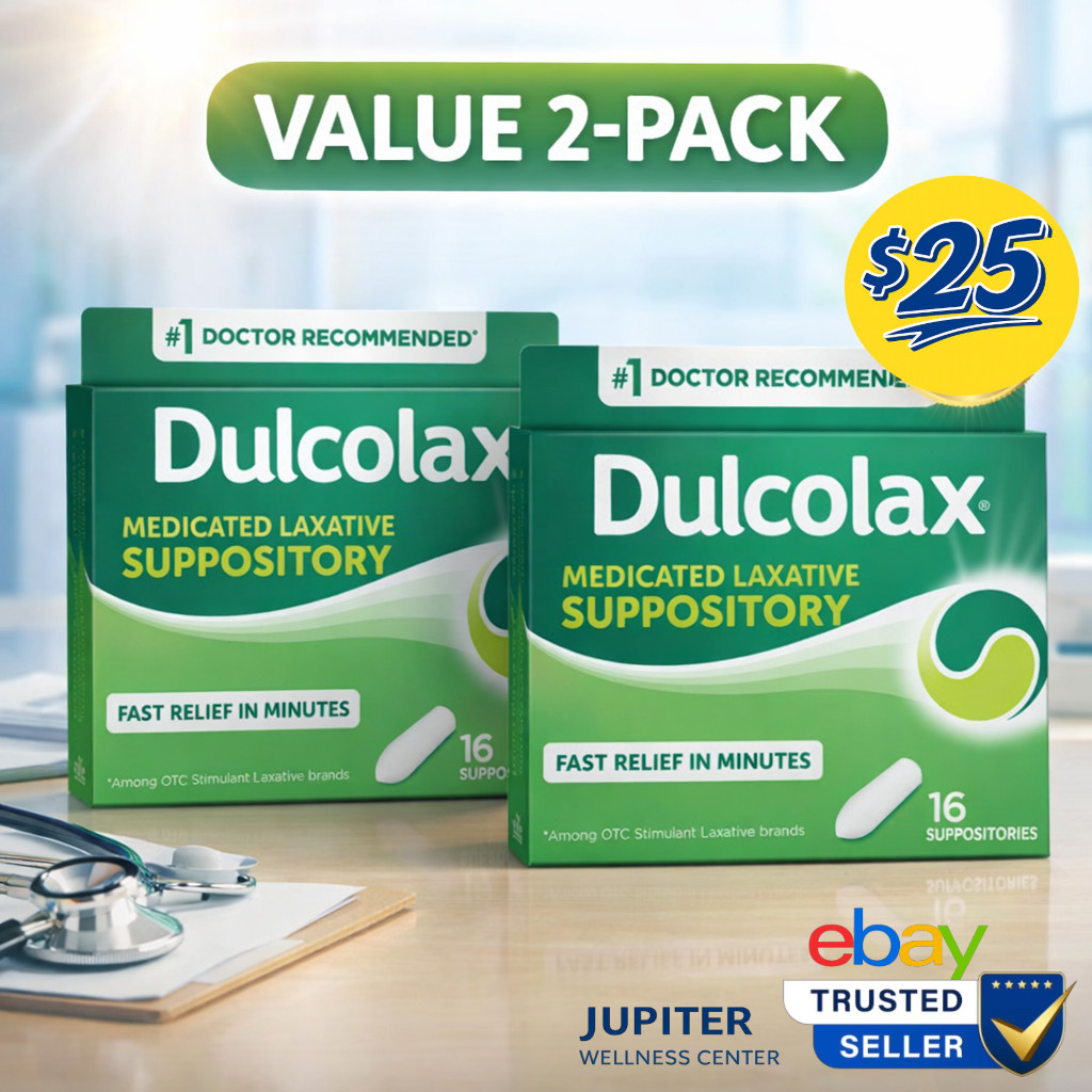 Dulcolax Medicated Laxative Comfort Shaped Suppositories, (2 boxes) 16 CT ea