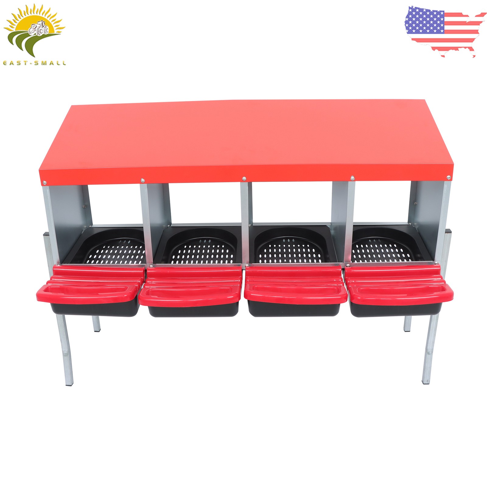 Roll Out Chicken Nesting Boxes 4 Hole For Laying Eggs Coop Compartment