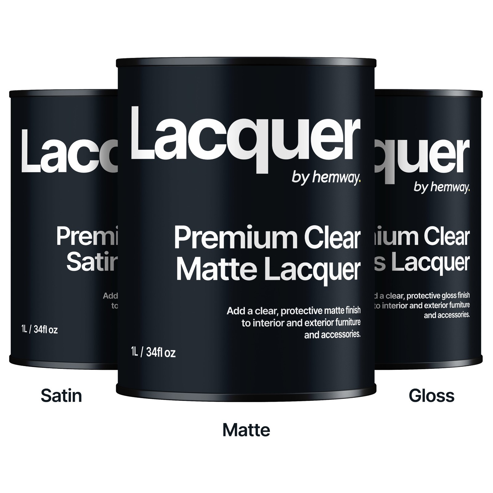 Hemway Premium Clear Varnish Lacquer Furniture Wood Metal Glaze Protection Paint