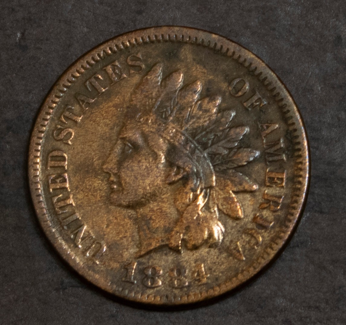 1884 Indian Cent Cleaned  Y3407