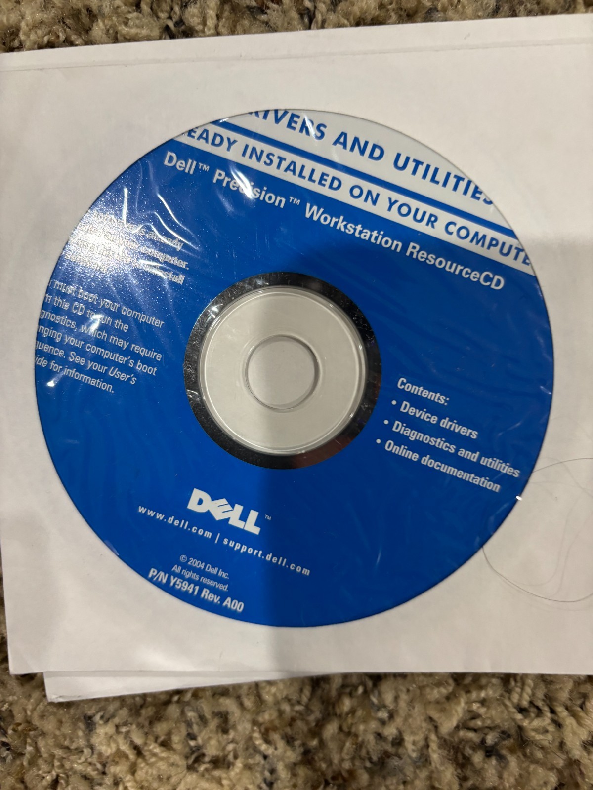 Dell Drivers Utilities Dell Precision Resource CD Y5941