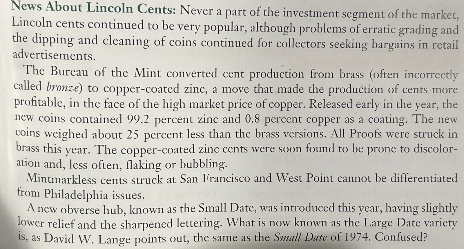 1982 P,D Zinc,Copper Lincoln Cent Complete (SMALL DATE) Set (BU) (3)
