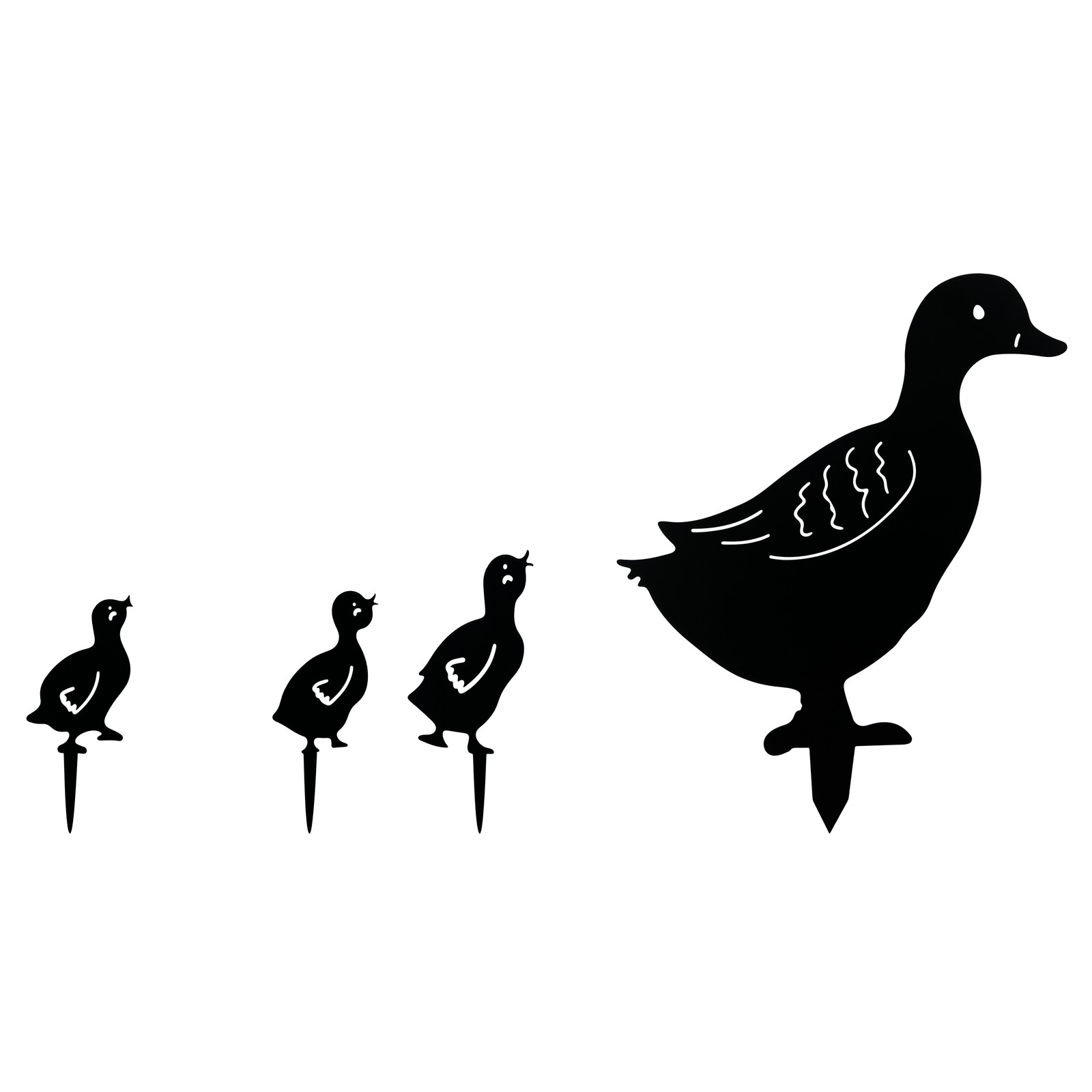 Drip Depot Duck Family Garden Decor Ground Stakes