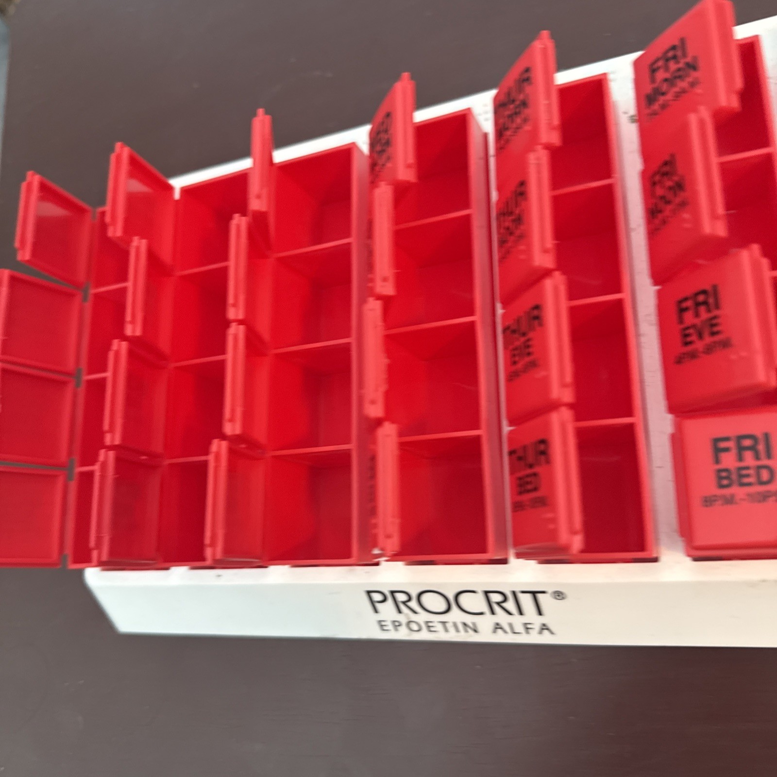 Procrit Epoetin Alfa Weekly Medication Organizer 4x/Day EMPTY Promo Box