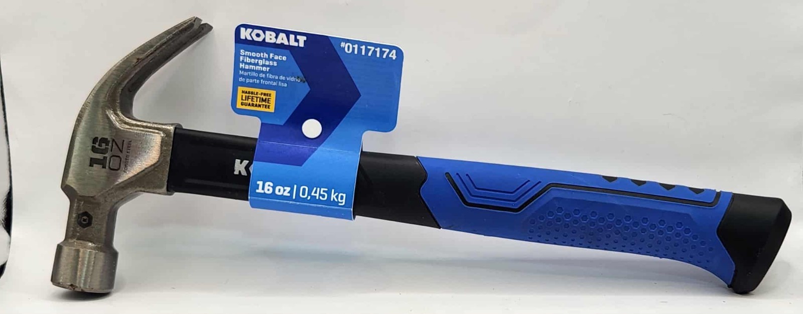 Kobalt 16oz  Smooth Face Fiberglass Curved Claw Hammer NEW