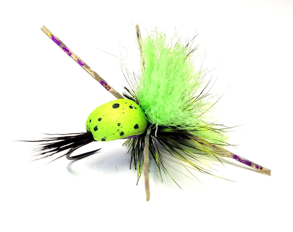 FLY TYING FOAM - MOTTLED CHARTREUSE - 2mm EVA FOAM - Fly Tying Material - 2pc.