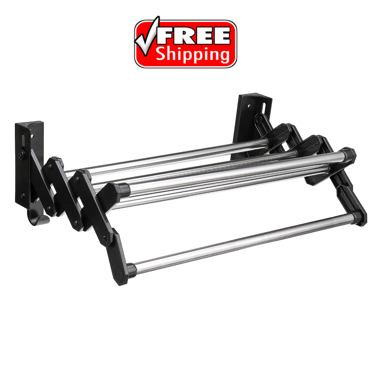 Stainless Steel Wall Mounted Expandable Clothes Drying Rack Towel Rack