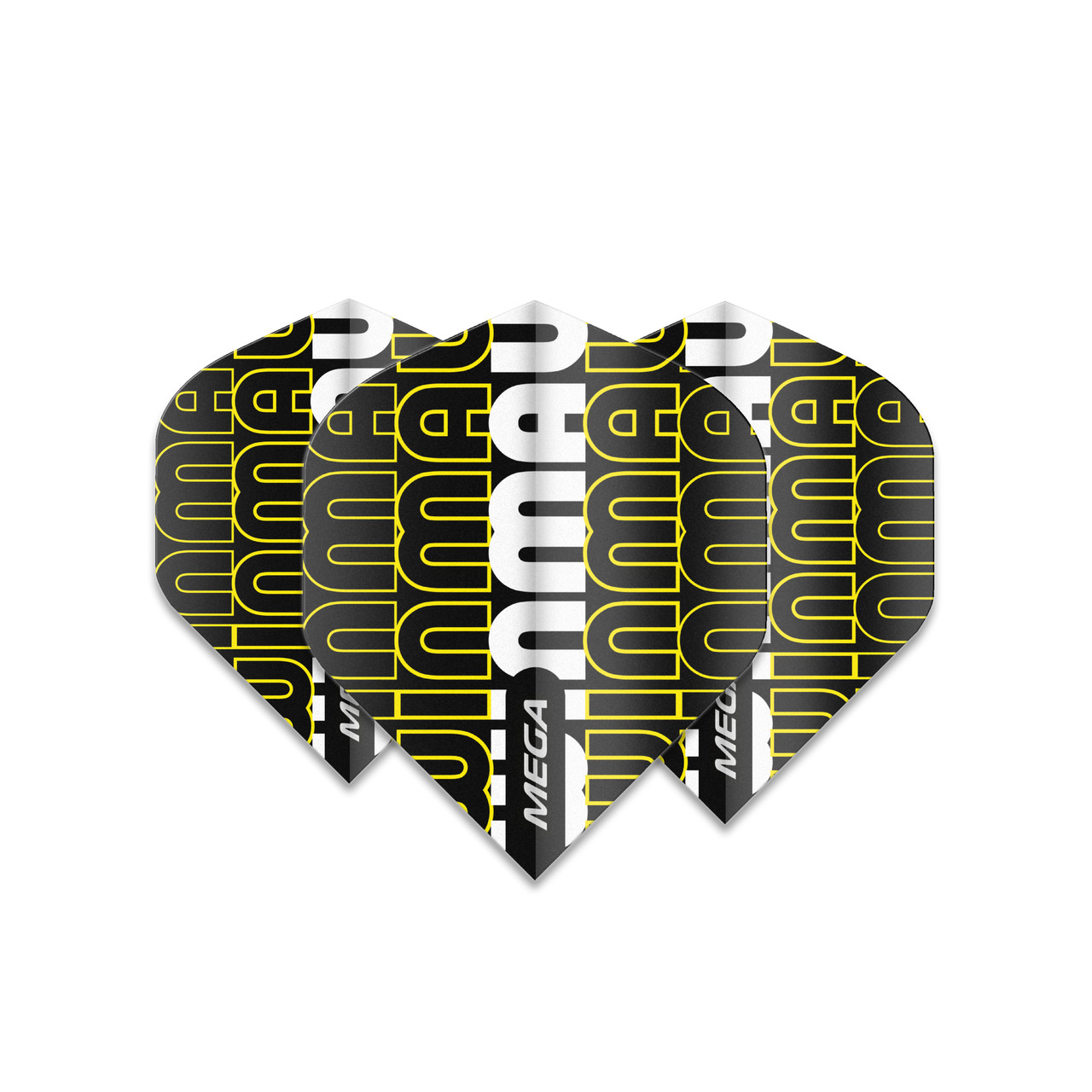 Winmau Mega Standard 75 Micron Flight - Logo Yellow & White